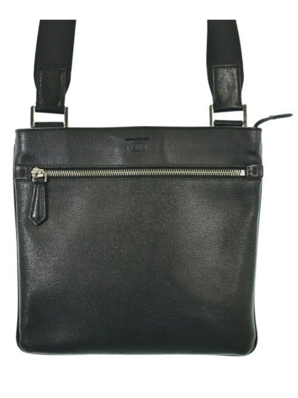 Fendi Leather Messenger Bag Shoulder Black